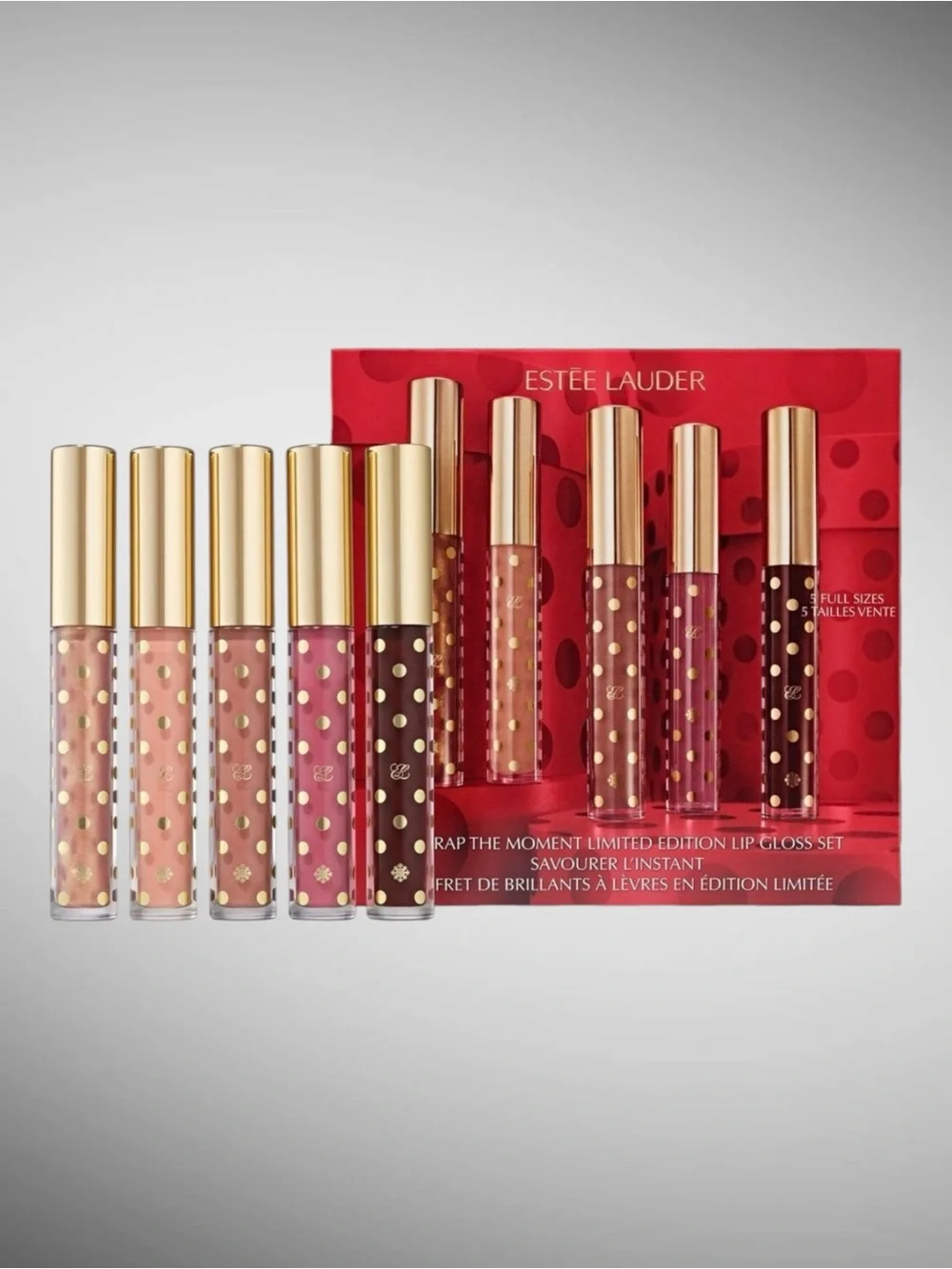 Estee Lauder Unwrap the Moment Lip Gloss Set NWT Limited Edition 5 Pc